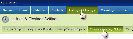 Listing and Closing Settings