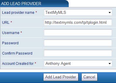 Add Lead Provider: TextMyMLS
