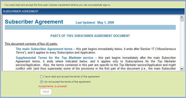 EULA - Subscriber Agreement