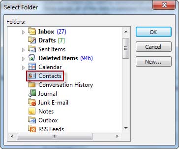 select-contacts-folder