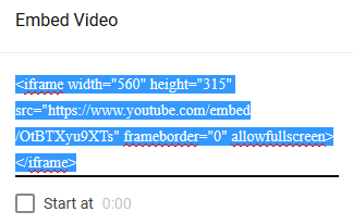 YouTube Embed Code Example