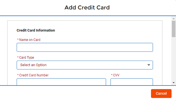 Fill in Credit Card Details